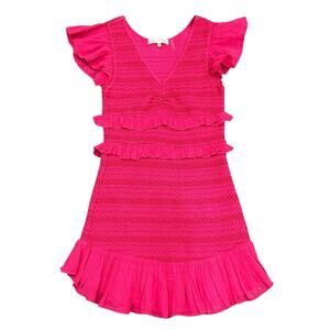 LOVE SHACK FANCY Sonora Mini Dress in Hot Pink Petite